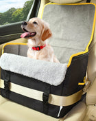 GOOPAWS Car Seat for Small & Medium Dogs, Portable With Clip-on Safety Leash, Waterproof, Black 16''