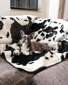 PupProtector™ Waterproof Throw Blanket - Black Faux Cowhide
