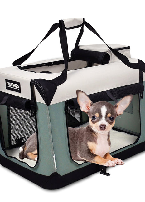 Jespet & GOOPAWS Indoor & Outdoor 3-Door Collapsible Soft-Sided Dog, Cat & Small Pet Crate - Pup List