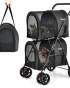 4-in-1 Double Pet Stroller with Detachable Carrier and Travel Carriage - Pup List