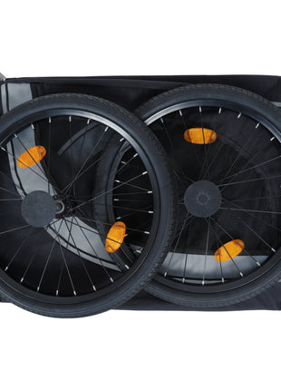 Large Folding Bike Trailer for Dogs – 66LB Capacity All-Terrain Pet Carrier, Durable Steel Frame for Cycling, Jogging, Camping & Outdoor Adventures, Black- Gray