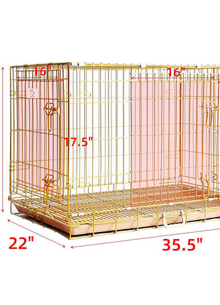 24-42" Collapsible Copper Gold Dog Crate GLD24-42 - Pup List