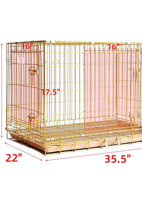 24-42" Collapsible Copper Gold Dog Crate GLD24-42 - Pup List