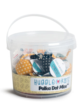 HuggleKats® Polka Dot Mice Bucket of Cat Toys, 16 Pack