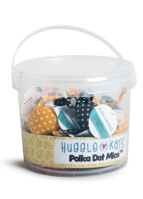 HuggleKats® Polka Dot Mice Bucket of Cat Toys, 16 Pack