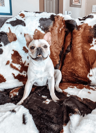 PupProtector™ Waterproof Throw Blanket - Brown Faux Cowhide