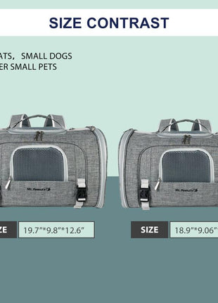 Mr. Peanut's Monterey Series Airline Compliant Horizontal Backpack Pet Carrier