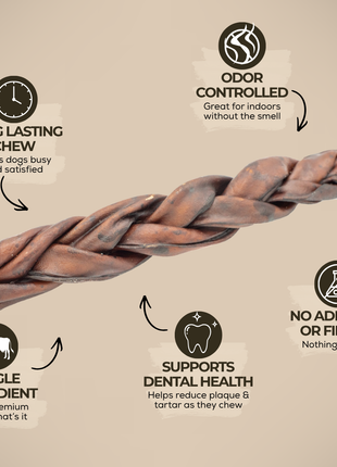 10-12 Inch Braided Collagen Stick