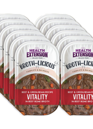 Broth-Licious Beef & Green Bean in Bone Broth -Vitality Recipe for Adult Dogs
