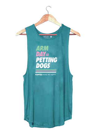 Arm Day = Petting Dogs Tank Top | Gift for Dog Lovers & Dog Moms