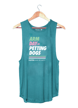 Arm Day = Petting Dogs Tank Top | Gift for Dog Lovers & Dog Moms Made in USA