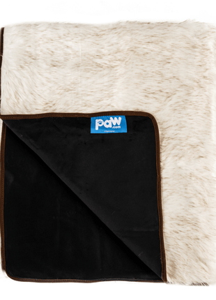 PupProtector™ Waterproof Throw Blanket - White with Brown Accents