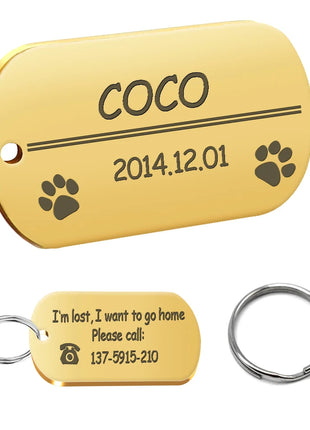 Engraved Personalized Stainless Steel Dog Tag - Pup List