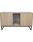 Modern Wooden Cat House with Scratching Mat - 47.64' x 21.46' x 25.98', 76.4 lbs