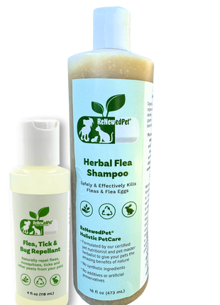 FLEA-X KIT: Flea Shampoo, Flea Tick Bug Repellent
