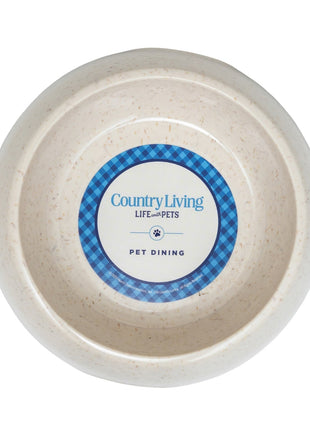 Country Living Set of 2 Natural Fiber Dog Bowls – White Swan
