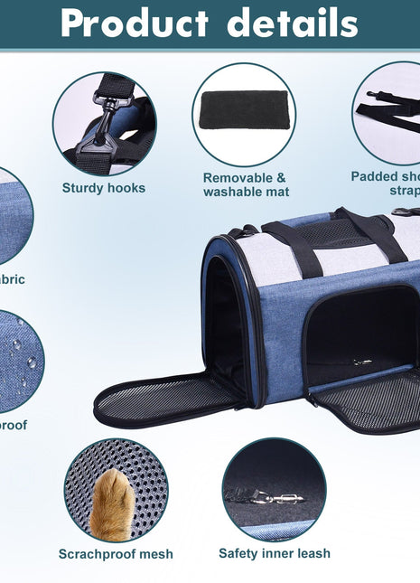 GOOPAWS Soft Sided Collapsible Airline Travel Pet Carrier Bag for Comfort and Travel - Pup List