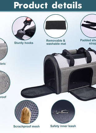 GOOPAWS Soft Sided Collapsible Airline Travel Pet Carrier Bag for Comfort and Travel - Pup List