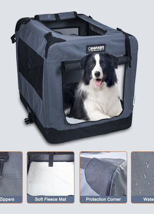 Jespet & GOOPAWS Indoor & Outdoor 3-Door Collapsible Soft-Sided Dog, Cat & Small Pet Crate - Pup List