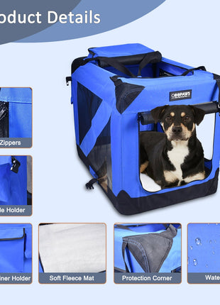 Jespet & GOOPAWS Indoor & Outdoor 3-Door Collapsible Soft-Sided Dog, Cat & Small Pet Crate - Pup List
