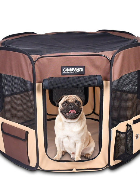 Jespet 2-Door Portable Soft-Sided Dog, Cat & Small Pet Exercise Playpen - Pup List