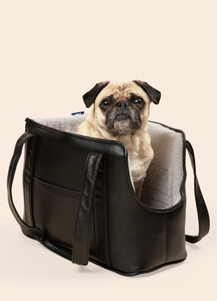 PupTote™ 3-in-1 Faux Leather Dog Carrier Bag - Black
