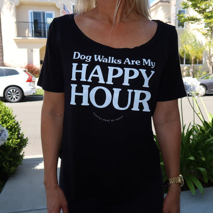 Dog Walks are my Happy Hour | Women's Scoop Neck Weekend Tee