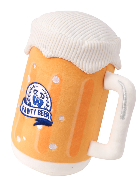 PAWTY BEER PLUSH DOG TOY