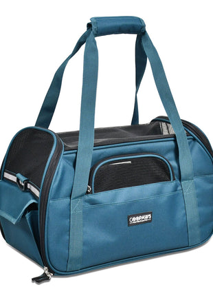 GOOPAWS Soft Sided Small Pet Carrier Comfort for Travel, Black, 17"