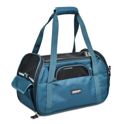 GOOPAWS Soft Sided Small Pet Carrier Comfort for Travel, Black, 17"