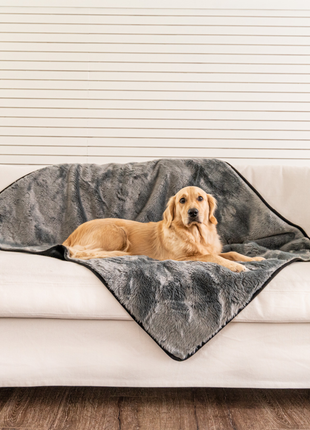 PupProtector™ Short Fur Waterproof Throw Blanket - Charcoal Grey
