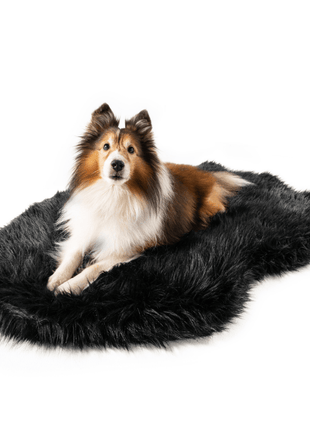 PupRug by Paw.com®  Faux Fur Orthopedic Dog Bed - Curve Midnight Black