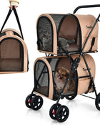 4-in-1 Double Pet Stroller with Detachable Carrier and Travel Carriage - Pup List