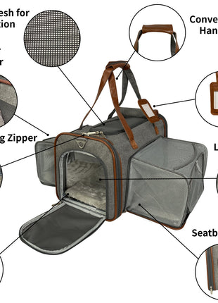 Mr. Peanut's Gold Series Standard Size Airline Compliant Double Expandable Pet Carrier