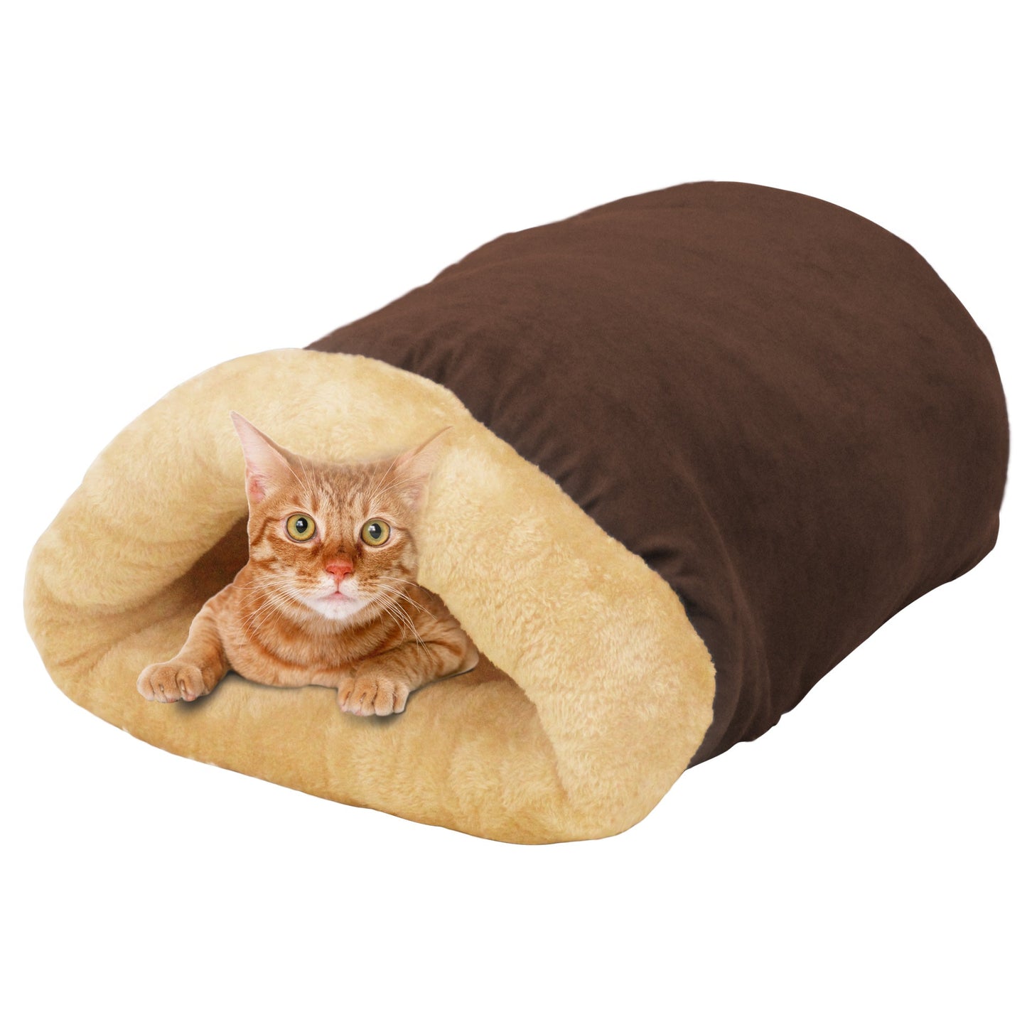 GOOPAWS 4 in 1 Self Warming Burrow Cat Bed Sleeping Cave, Sage Green