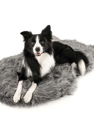 PupRug by Paw.com® Faux Fur Orthopedic Dog Bed - Curve Charcoal Grey