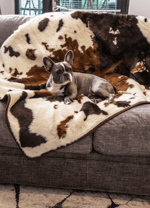 PupProtector™ Waterproof Throw Blanket - Brown Faux Cowhide