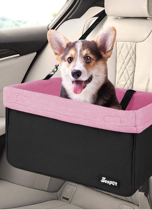 Jespet Car Travel Dog Booster Seat & Seat belt, Grey/Black