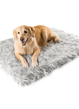 PupRug by Paw.com™ Faux Fur Orthopedic Dog Bed - Rectangle Grey