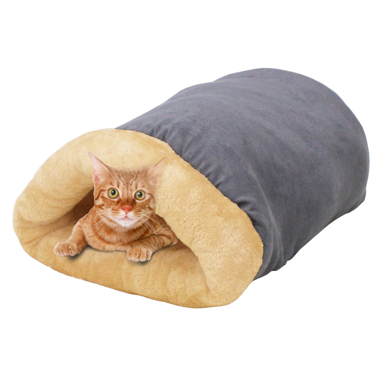 GOOPAWS 4 in 1 Self Warming Burrow Cat Bed Sleeping Cave, Sage Green