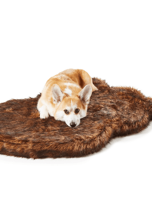 PupRug by Paw.com® Faux Fur Orthopedic Dog Bed - Curve Brown
