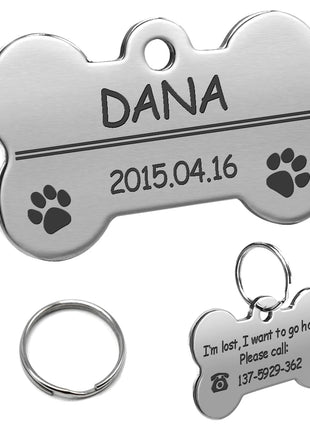Engraved Personalized Stainless Steel Dog Tag - Pup List