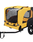 Pet Bike Trailer Dog Cart for Bicycle, Suitable for Small and Medium Pets, Easy Folding Cart Frame, Quick Release Wheel, Non-Slip Floor, Internal Leash