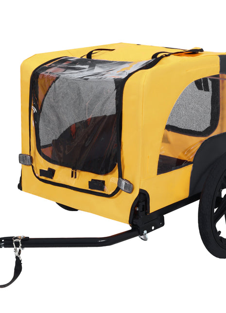 Pet Bike Trailer Dog Cart for Bicycle, Suitable for Small and Medium Pets, Easy Folding Cart Frame, Quick Release Wheel, Non-Slip Floor, Internal Leash