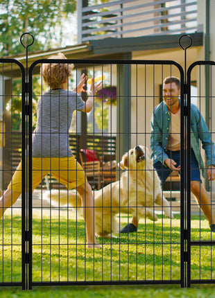 16 Panels Heavy Duty Metal Playpen with Self-Locking Gate, Extra Tall 40' Dog Fence Pet Exercise Pen for Outdoor and Indoor-Easy Setup Exercise Pen for Large Dogs