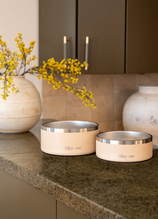 Tilley + Me Stainless Steel Pet Bowl – Non-Slip, Durable & Dishwasher Safe | 32oz and 64oz - Pup List