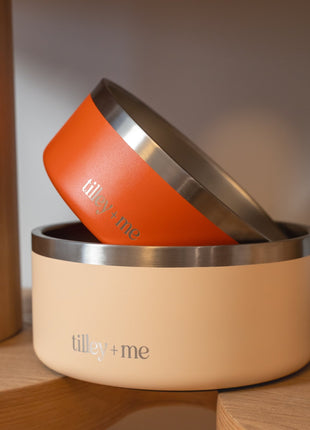 Tilley + Me Stainless Steel Pet Bowl – Non-Slip, Durable & Dishwasher Safe | 32oz and 64oz - Pup List