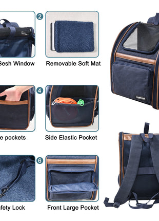 GOOPAWS Soft Backpack Carrier for Small Dogs and Cats, Collapsible with Breathable Mesh - Pup List