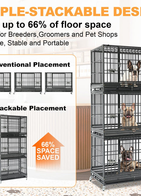 37" Stackable Heavy Duty Dog Crate 371D07