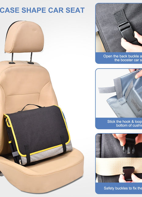 GOOPAWS Car Seat for Small & Medium Dogs, Portable With Clip-on Safety Leash, Waterproof, Black 16''